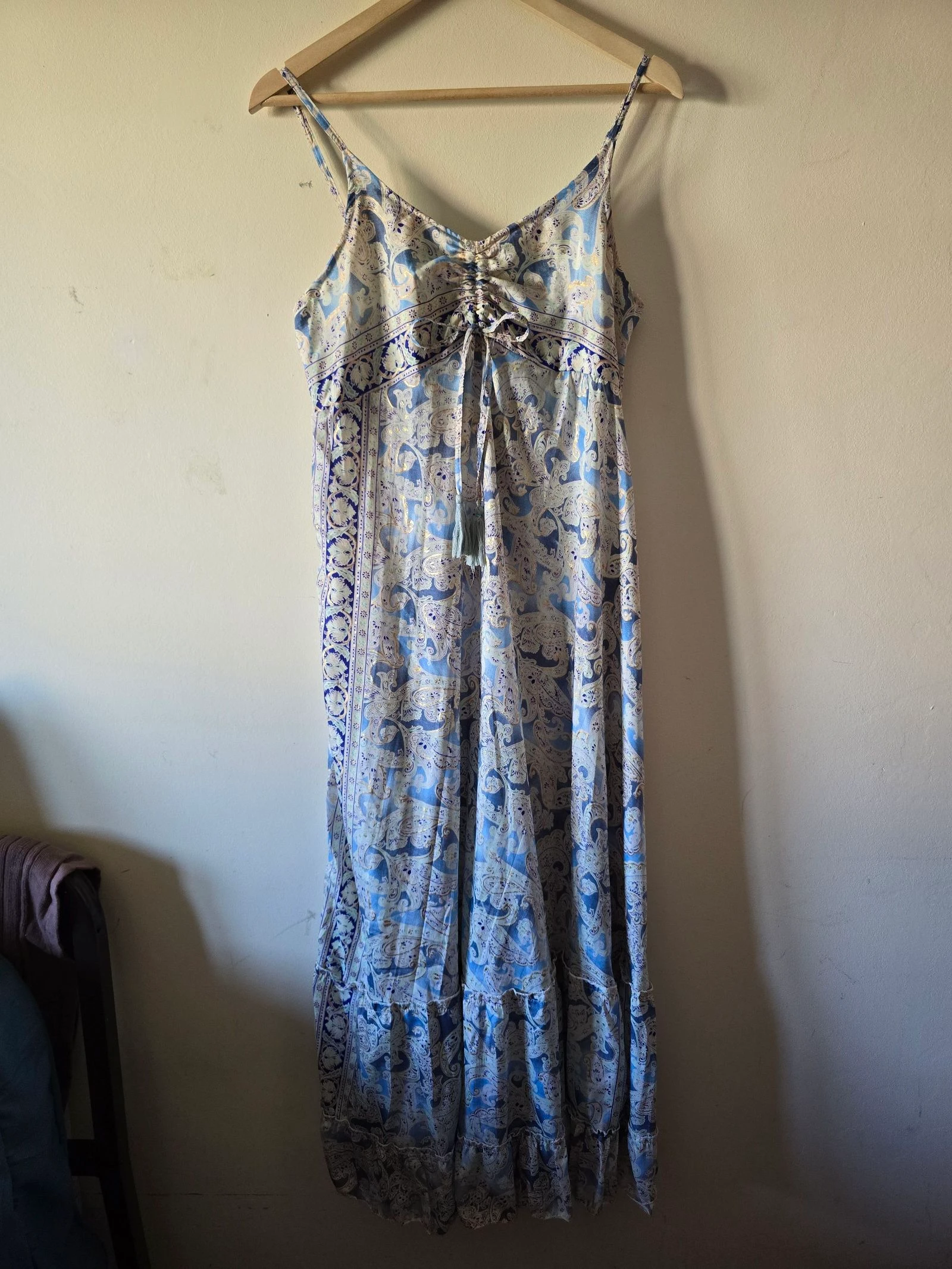 Blue and gold pasley boho maxi dress Cherish – photo 2